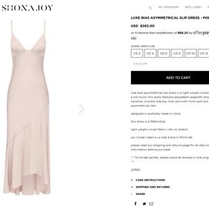 Shona Joy LUXE BIAS ASYMMETRICAL SLIP DRESS